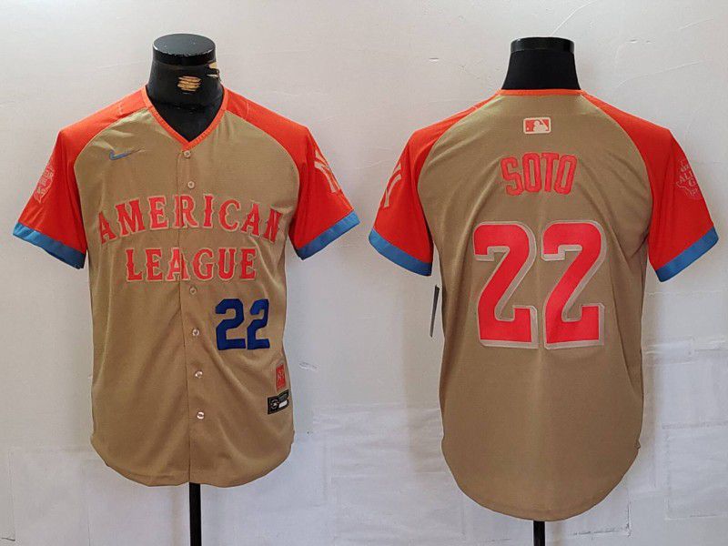 Men New York Yankees #22 Soto Orange All star 2024 Nike MLB Jersey style 2->new york yankees->MLB Jersey